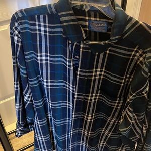 Sir Pendleton Men's button down collar long sleeve shirt